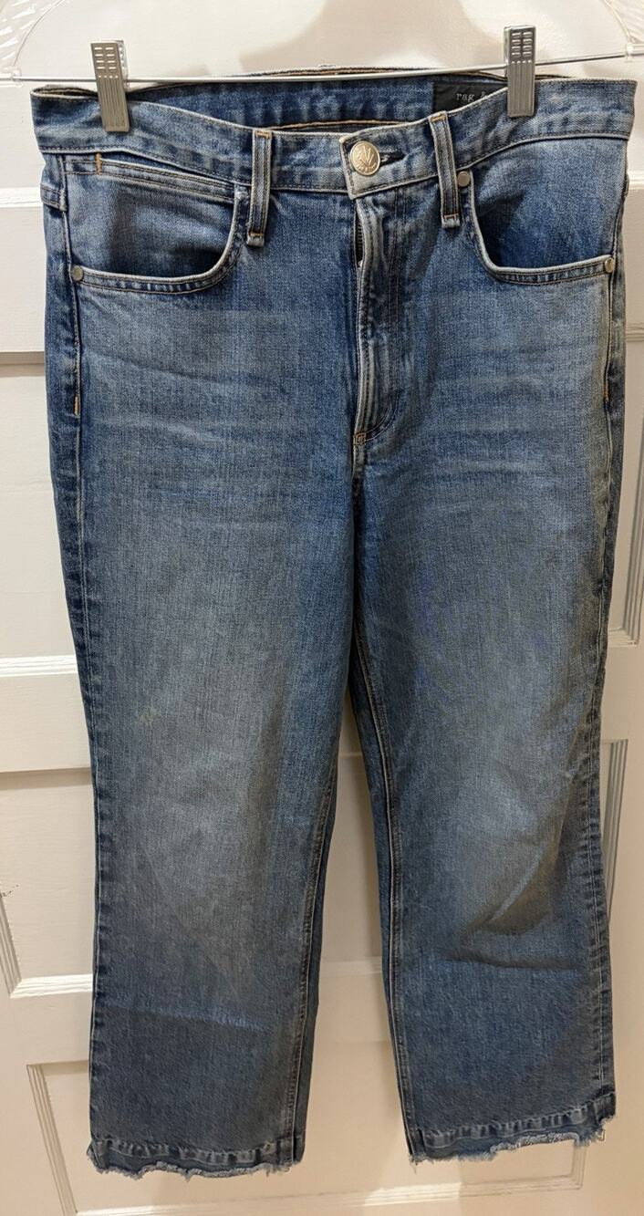 Rag & Bone Jeans Womens 27 Medium Wash Stretch Denim Raw Hem